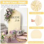 Metal Arch Stand and Cover Set,1 Beige Spandex Fitted Backdrop with 1 Gold Wedding Arched Stand Frame for Parties Birthday Baby Shower Bridal Banquet Decoration (6.6FT) - Image 3