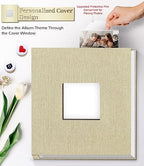 Artfeel Photo Album Self Adhesive Scrapbook Album for 3x5 4x6 5x7 8x10 Pictures,60 Pages Linen Cover with Display Window DIY Photo Book,Ideal Gifts for Family Travel Wedding Baby - Image 2