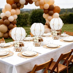 Serencatcher Hot Air Balloon Table Centerpieces 6 Sets DIY Hot Air Balloon Paper Lanterns Craft Kit with Baskets Bows Pearl Chain for Neutral Baby Shower Wedding Birthday Bridal Shower Party Decor - Image 5