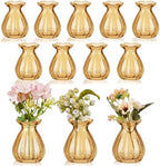 12 Pieces 3.5 Inch Glass Bud Vase Mini, Amber by Unknown