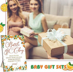 TrelaCo 12 Pcs Orange Theme Baby Shower Games Bottle Chug Wooden Sign Set - Image 5