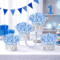 4 Pack Light Blue Baby Shower Centerpieces Flower Arrangements by SEKNHOP