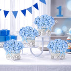 4 Pack Light Blue Baby Shower Centerpieces Flower Arrangements by SEKNHOP