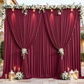 24ftx10ft Wrinkle Free Burgundy Backdrop Curtain - 10 Feet Photography Backdrop Drapes, Silky Polyester Back Drop Cloth for Wedding Baby Shower Balloon Arch Background by Unknown