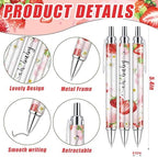 289 Pieces Strawberry Baby Shower Favors for Guest Berry Sweet Baby Ballpoint Pens and Keychains Gifts for Girls Bulk Retractable Pens Gender Reveal Thank You Cards Souvenirs Prizes - Image 2