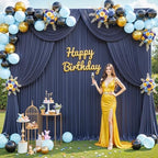 50ft x 12ft Navy Blue Backdrop Curtains Wrinkle Free Backdrop Curtain for Wedding Parties Blue Fabric Backdrops Drapes Back Drop Cloth Bridal Shower Stage Curtains Wedding Decorations for Reception - Image 4
