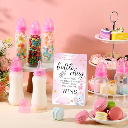 Trelaco 12 Pcs Baby Shower Bottle Chug Game, Elephant, Pink - Image 4