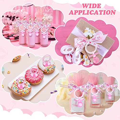 CHENGU 100 Pcs Baby Shower Pacifiers Necklace Bulk,Pink and White - Image 5
