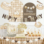 Little Dumpling Party Tableware Set - Dumpling Birthday Banner with Cake Topper, Kawaii Bao Bun All-in-One Party Decor for Baby Shower Gender Reveal Supplies, Serves 20 - Image 4