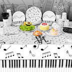 Potchen 452 Pcs Music Notes Plates Napkins Party Supply, White Black - Image 6