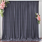 10 ft x 10 ft Wrinkle Free Charcoal Backdrop Curtain for Parties, Dark Grey Polyester Photo Backdrop Drapes for Baby Shower Wedding Engagement Birthday Party Backdrop Stand,5ft x 10ft 2 Panels by Outpain