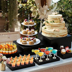 10 Pcs Large Acrylic Buffet Risers, Black Food Display Stands for Buffet, Dessert Table, Jewelry, and Catering, Stackable Food Risers with Hollow Bottoms, Nesting Cube Box (12"-11"-10"-9"-8"-7"-6"-5") - Image 2