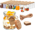 3.4 oz Small Glass Jar with Cork Lids,48 pcs Mini Glass Bottles by Brajttt