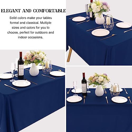 4 Pack Rectangle Tablecloth 90x132Inch Navy Blue Washable Polyester Table Cover for Wedding Dining Table Buffet Parties Banquet Decoration（Navy Blue） - Image 3