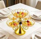 5-layer Divided Rotatable Snack Spinner Serving Tray Cupcake Stand Snackle Box Portable Fruit bowl Storage Organizer for Candy, Fruits, Nuts, Dessert, Gold by Deegufa