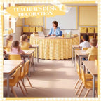 Gingham Teacher Desk Table Skirt for Classroom, Yellow - Image 6