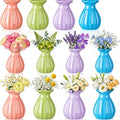 12 Pieces 3.5 Inch Glass Bud Vase Mini, Multicolor by Unknown