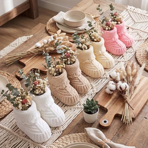 Tranqun 4 Sets Baby Booties Centerpiece No Floral DIY,Classic,Pink by Tranqun