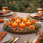 Set of 72 Richland Votive Candles Orange Unscented and 72 Clear Glass Eastland Votive Holders - Image 3