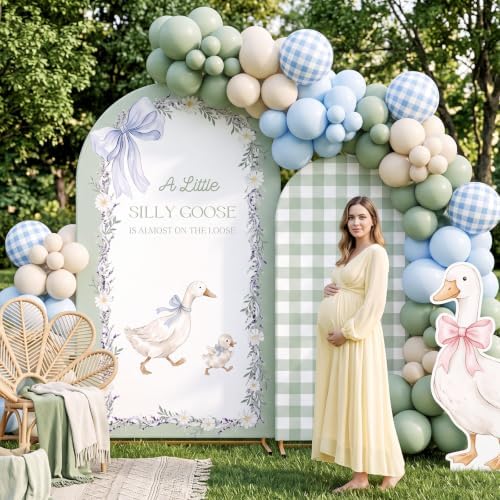 Mindsoft 2 Pcs Silly Goose Arch Backdrop Cover, Green - Image 4