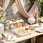 Primst 3 Pack Acrylic Dessert Table Display Set – Rectangular Display Stands for Sandwiches, Cookies & Finger Food, Tiered Trays for Weddings, Baby Shower, Tea Party - Image 5