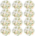 Tigeen 12 Bundles Artificial Flowers Bouquet Silk Peonies, Champagne White by Tigeen