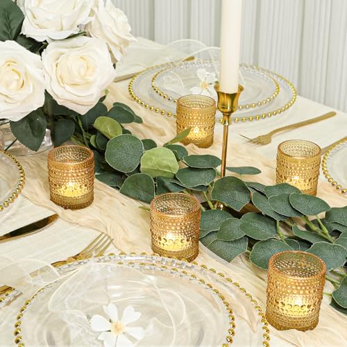 SUPMIND 24pcs Votive Candle Holders, Gold Glass TeaLights Holder Bulk - Image 5
