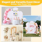 Arch Backdrop Stand and Cover Set of 3, 7.2ft 6.6ft 6ft Metal Arch Backdrop Stand with Spandex White Back Drop Covers Balloon Arch Kits, Gold Arch Stand Frame for Wedding Birthday Party Baby Shower - Image 6