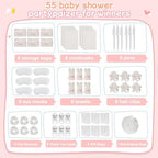 55-Piece Baby Shower Game Winner Prize Set, Including Hair Ties, Eye Mask, Makeup Bag and Gift Bag, Suitable for Baby Shower Game Prizes, Weddings and Bridal Shower Gifts (White) - Image 2