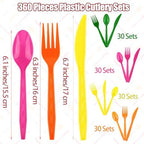 Kochorie 360 Pieces Neon Party Plastic Cutlery Set - Image 2
