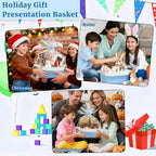 8 Pack Small Woven Baskets with Gift Bags & Ribbons & Cards, Cotton Rope Durable Storage with Handles 12"x8"x5" Empty Gift Baskets for Mother's Day, Baby Showers, Birthdays & Raffle (Blue) - Image 7