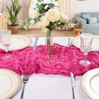 12 Pack 10Ft Hot Pink Cheesecloth Table Runner 23 x 120 Inch - Image 4