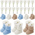 Wesiti 6 Pairs Baby Shower Booties Centerpiece, Blue, Khaki, White by Unteilti