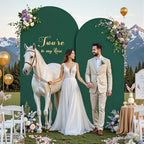 Hunter Green Arch Backdrop Cover 7.2FT 6FT Spandex Arch Covers Stretchy Backdrop Set of 2, Double-Layer Wrinkle Free Wedding Arch Stand Cover Party Backdrop Curtains for Baby Shower Birthday Party - Image 3