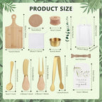 74 Pcs Baby Shower Prizes for Game Players 6 Set Cheese Board Fork Knives Coaster Towel Thank You Card and Gift Bags for Baby Shower Wedding Bridal Shower Favors (6, Gold) - Image 3