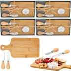Ziliny 4 Sets Baby Shower Prizes Mini Charcuterie Board, Bamboo Color by Ziliny