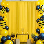 20×10 ft Yellow Wrinkle Free Backdrop Curtain for Party, 4 Panels 5×10ft Soft Silky Polyester Photo Backdrop Drapes Curtains for Wedding Birthday Themed Parties Baby Shower Photography Backgrounds - Image 4