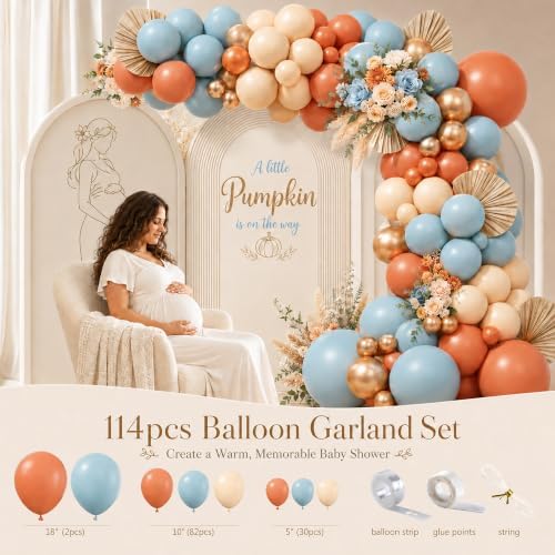 Little Pumpkin Baby Shower Decorations Boy, Fall Baby Shower Supplies Decor - Image 5