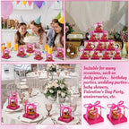 Thenshop 50 Pcs Clear Cupcake Boxes Individual 3.5 Inch, Hot Pink - Image 6