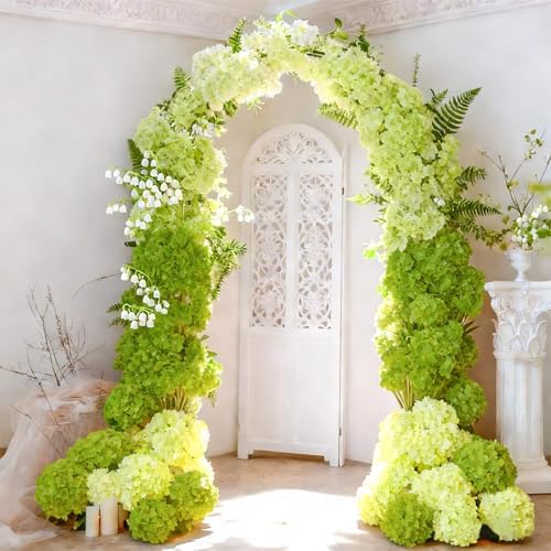 65Pcs Mixed Green Hydrangea Artificial Flowers Bulk，Realistic Silk Fake Flowers with Stems，Faux Hydrangea Flowers for Wedding Home Decor Centerpieces Living Room Party Baby Shower Decoration - Image 6