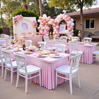 6 Pack Spandex Baby Pink Tablecloths for 8 Foot Rectangle Tables, Fitted Table Cloths 8ft Stretchy Table Clothes for Parties Weddings Birthday Banquet Baby Shower - Image 3