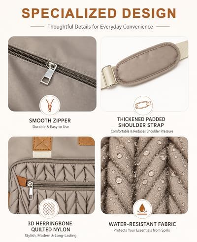 FHELAD Diaper Bag Tote, Baby Shower Gifts for Mom Set (Brown Taupe) - Image 6
