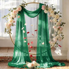 Pack of 1 Wedding Arch Drape Panel Fabric 30" x 40ft - Emerald Green - Image 6