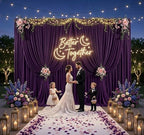 20ft x 10ft Purple Backdrop Curtains for Parties, 4 Panels 5ft x 10ft Wrinkle-Free Drapes for Lavender Wedding Engagement Bridal Shower Baby Shower Birthday Magic Theme Party Halloween - Image 5