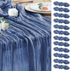 Wokceer Cheesecloth Table Runner Blue 10FT Boho Gauze Runner, 12 Pack by Wokceer