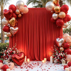 20ft x 10ft Red Wrinkle-Free Backdrop Curtains, Fabric Photo Drapes for Christmas Party Valentine’s Day New Year Patriotic Holidays 4th of July Birthday Photography Background - Image 4