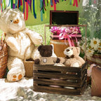 Suzile Baby Shower Crate Wooden Closet Baby Basket Gift,Black Walnut Color - Image 5