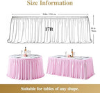 17ft Baby Pink Satin Table Skirt for Rectangle Table Teacher Desk Skirt - Image 6
