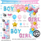 Hombae Burnouts or Bows Gender Reveal Decorations Kit - 171 Pcs Boy or Girl Gender Reveal Party Supplies with Backdrop, Balloons & Confetti for Baby Shower - Image 3