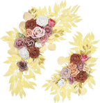 Gold Wedding Arch Flowers Decor Set of 2 by Finphoon